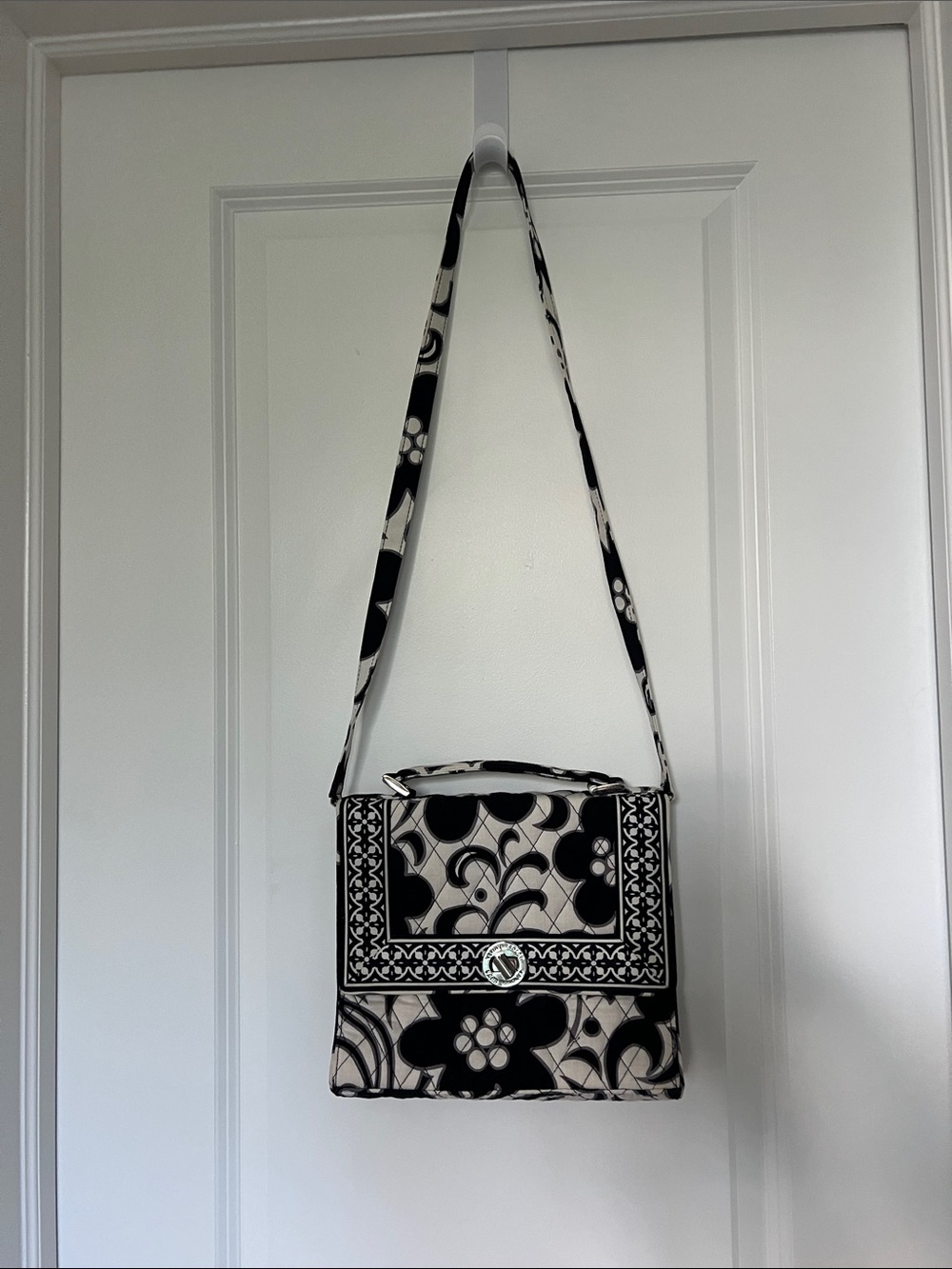 Vera Bradley Julia Convertible Crossbody Satchel Bag in "Night & Day" Pattern